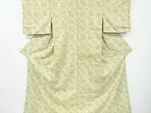 アンティーク　草花模様織り出し本塩沢着物